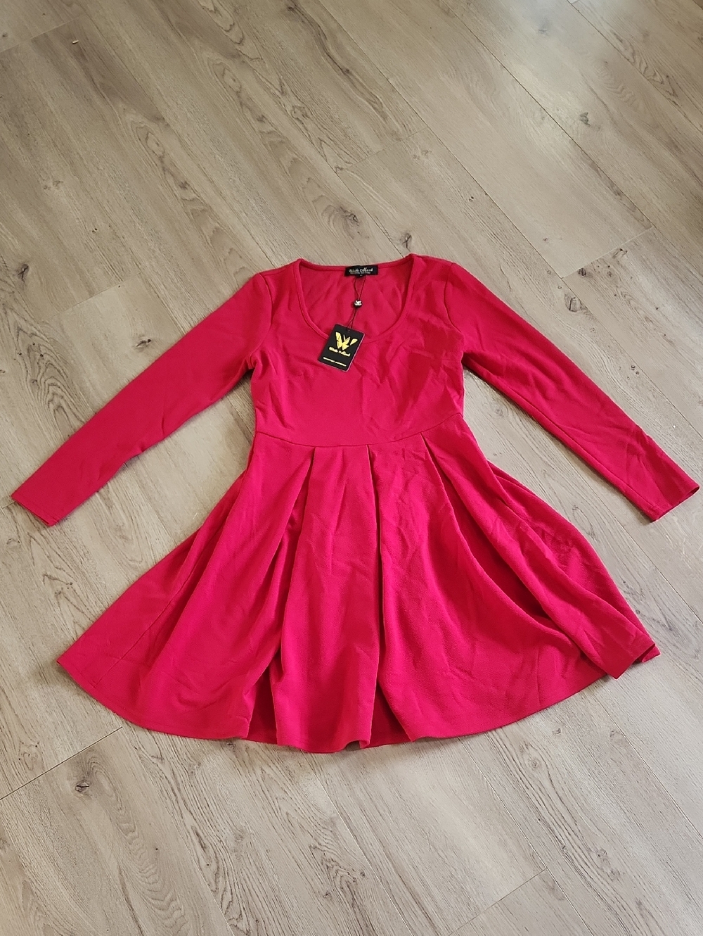 NWT Red Long-Sleeve Skater Dress